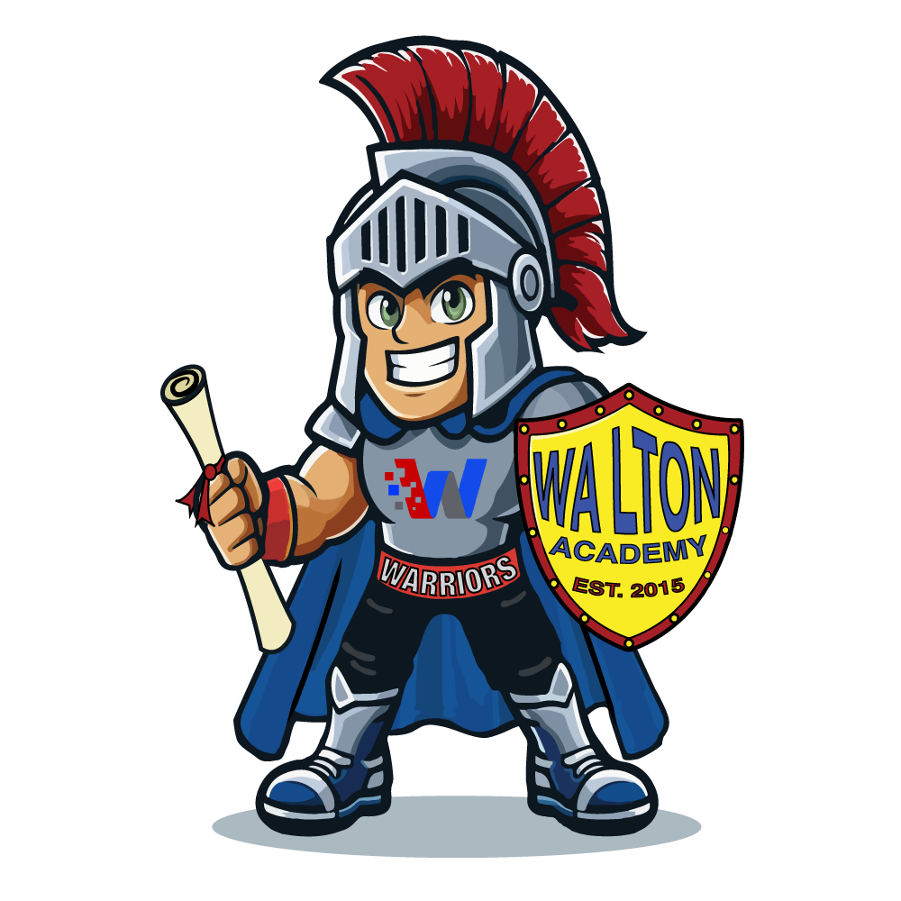 new-mascot-with-logo- Greenville NC private school Walton Academy Warrior